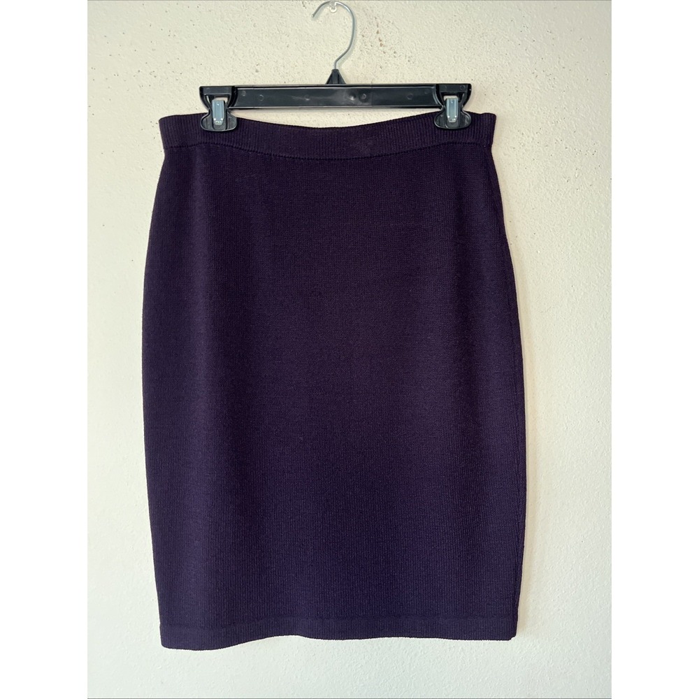 Vintage 90s St. John Collection Women's Purple Santana Knit Pencil Skirt Sz 4